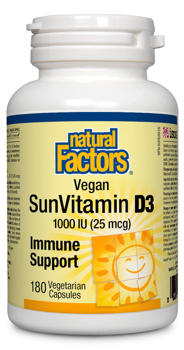 VITAMIN D3 1000IU 180TABS NATURAL FACTORS