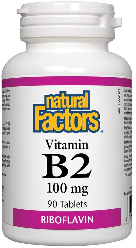 VITAMIN B2 100MG 90 TABS NATURAL FACTORS