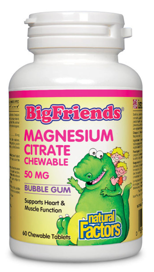 MAGNESIUM CITRATE BUBBLEGUM 60CHEW NATURAL FACTORS