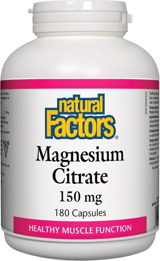 MAGNESIUM CITRATE 150MG 180CAP NATURAL FACTORS