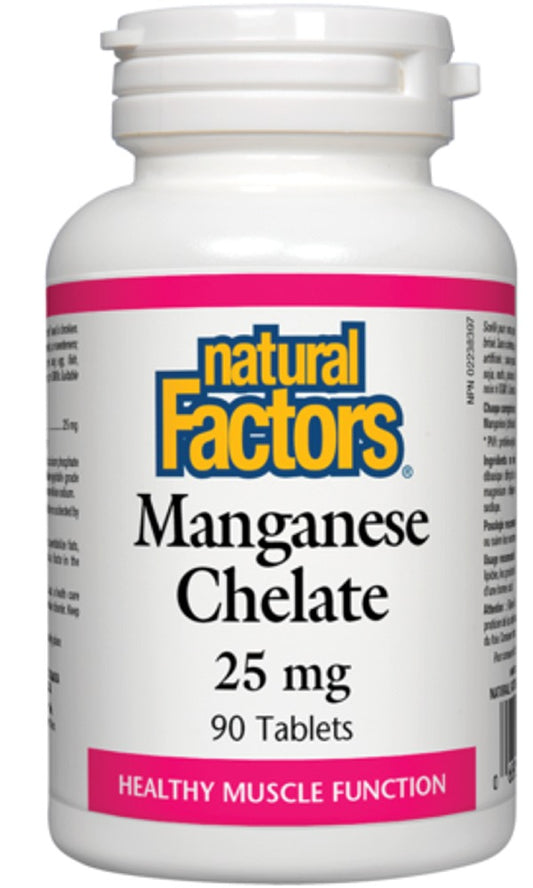 MANGANESE CHELATE 25MG 90TAB NATURAL FACTORS