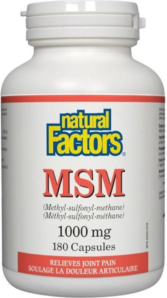 MSM 1000MG 180CAP NATURAL FACTORS