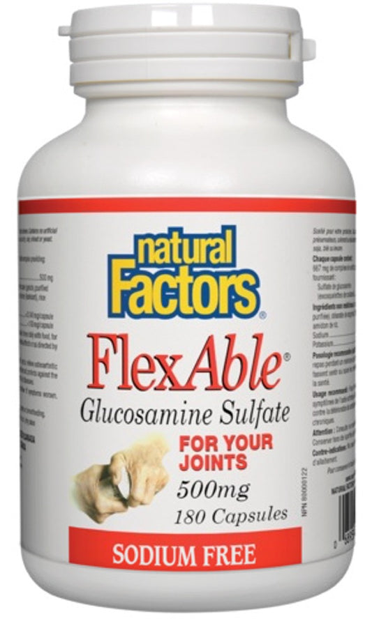 FLEXABLE GLUCOSAMINE SULFATE 500MG 180CAPS NATURAL FACTORS