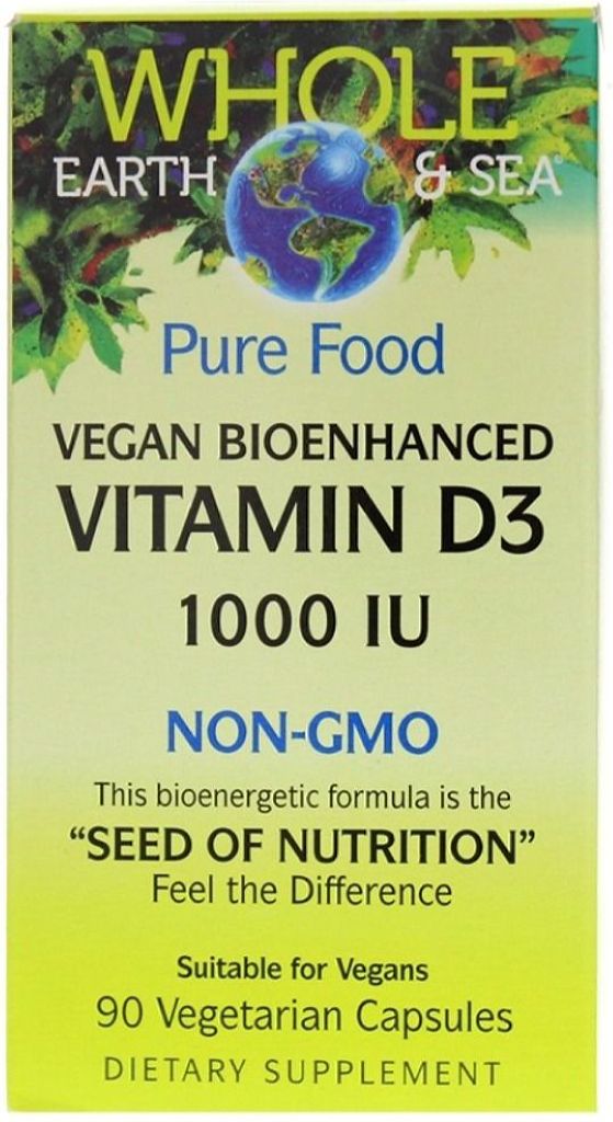 VITAMIN D3 1000IU WHOLE EARTH&SEA 90 VCAPS NATURAL FACTORS