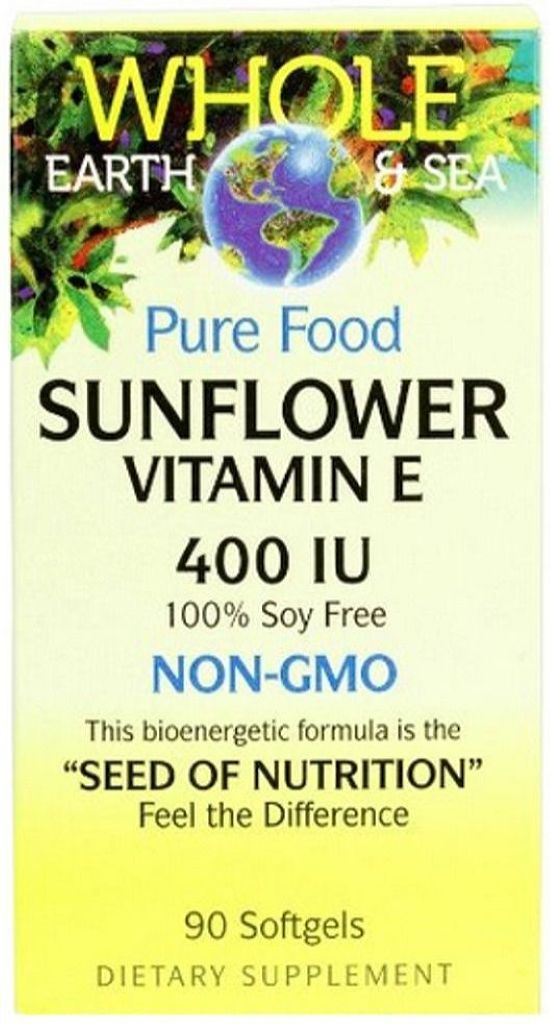 WHOLE EARTH&SEA VITAMIN E SUNFLOWER 90 SOFT GELS NATURAL FACTORS