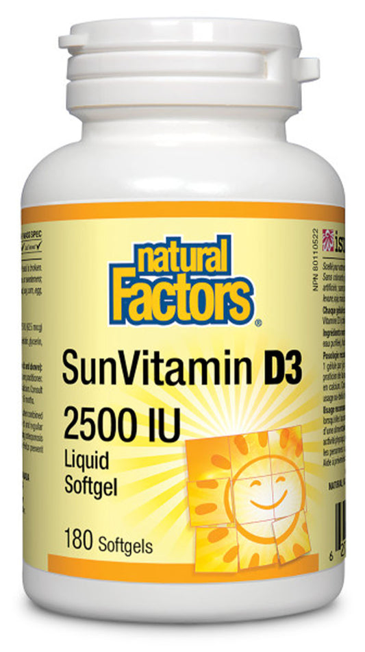 D3 2500IU 180 SOFTGELS NATURAL FACTORS