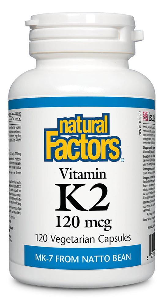 K2 120MCG 120CAPS NATURAL FACTORS