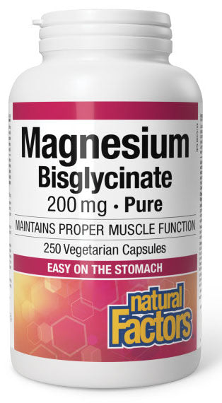 MAGNESIUM BISGLYCINATE 200MG 250VCP NATURAL FACTORS