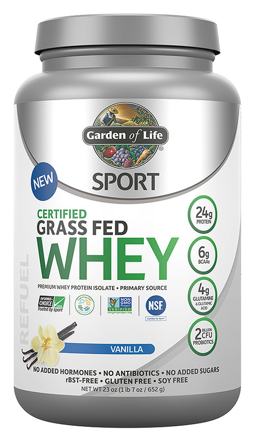 GARDEN OF LIFE Sport Certified Grass Fed Whey (Vanilla - 640 gr)
