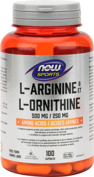 NOW Sports L-Arginine + L- Ornithine (500 mg / 250 mg - 100 caps)