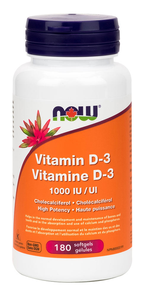 VITAMIN D3 1000IU 180 SOFTGELS NOW