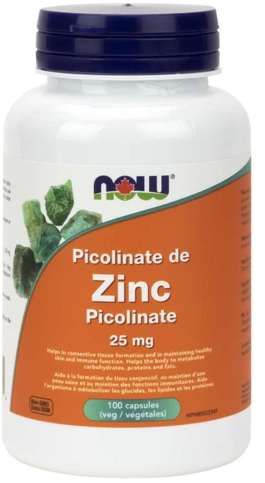 ZINC PICOLINATE 25MG 100 CAPS NOW