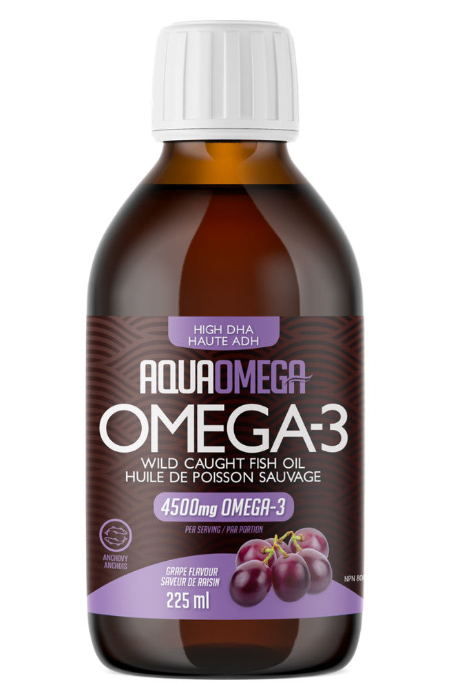 AQUAOMEGA Omega 3 High DHA  (Grape - 225 ml)