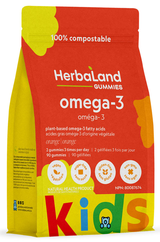 HERBALAND Kids Omega 3 (Orange - 90 Gummies)