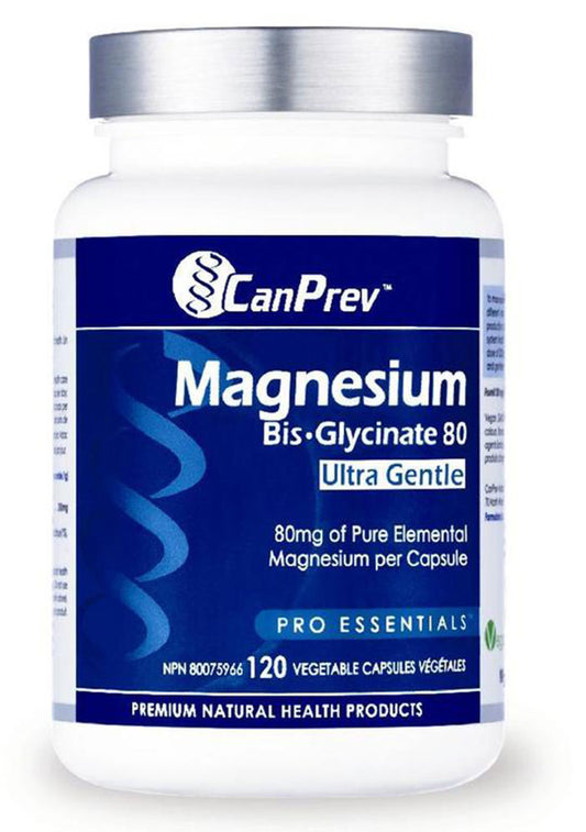CANPREV Magnesium Bis-Glycinate 80 Ultra Gentle (120 veg caps)