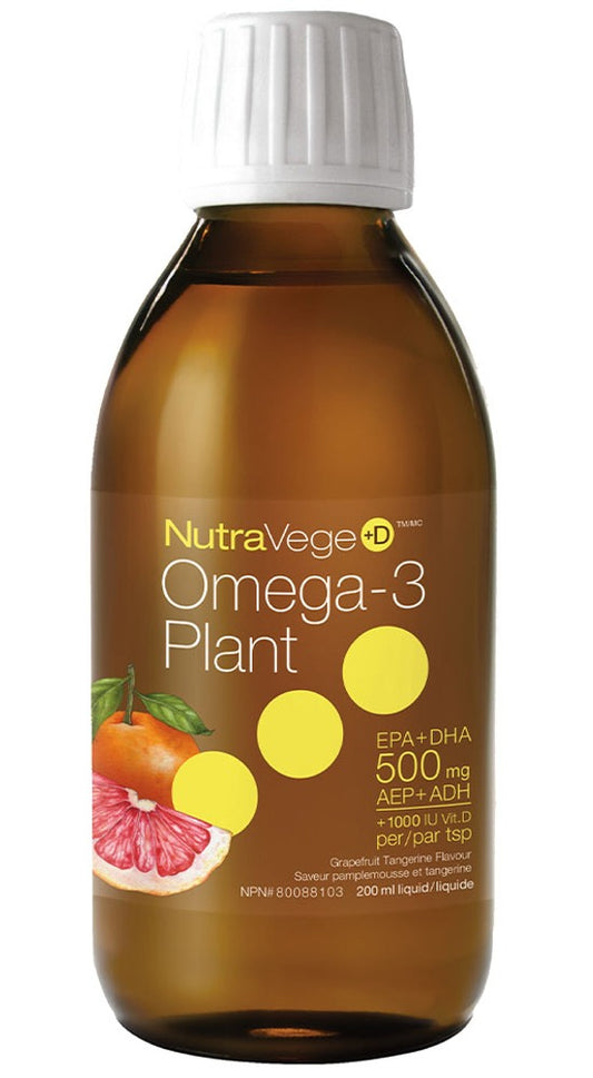 NUTRAVEGE Omega 3 Plant +D (Grapefruit Tangerine - 200 ml)