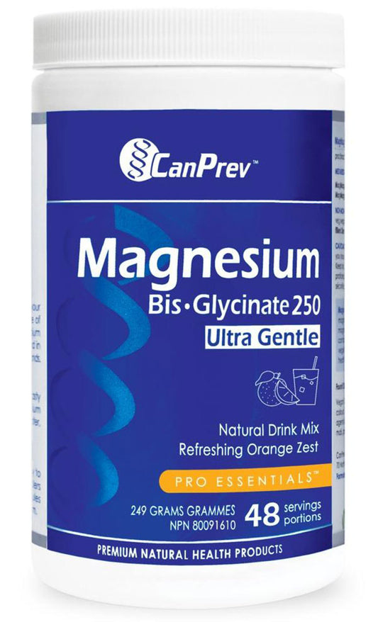 CANPREV Magnesium Bis-Glycinate Drink Mix (Orange Zest - 249 gr)